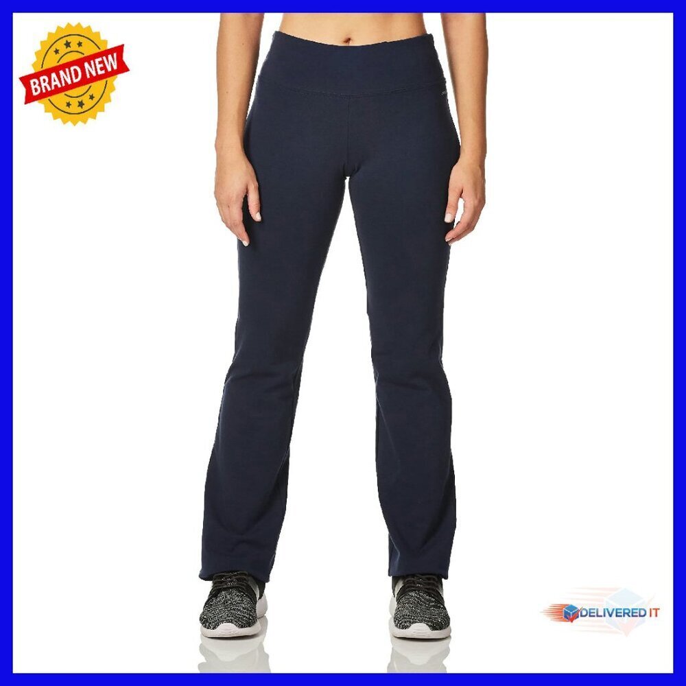 Cotton Stretch Bootleg Yoga Pants with Hidden Pocket - Size S
